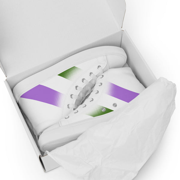 Genderqueer Pride Colors Modern White High Top Shoes - Men Sizes