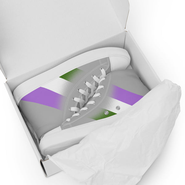 Genderqueer Pride Colors Modern Gray High Top Shoes - Men Sizes