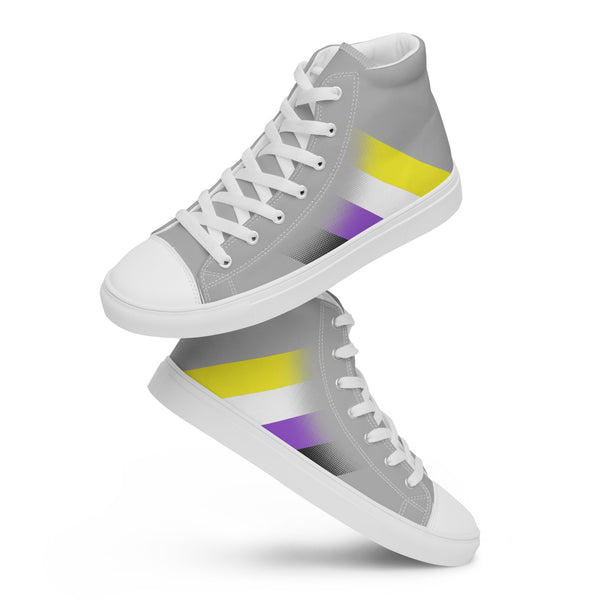 Non-Binary Pride Colors Modern Gray High Top Shoes - Men Sizes