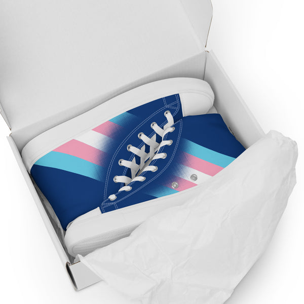 Transgender Pride Colors Modern Navy High Top Shoes - Men Sizes