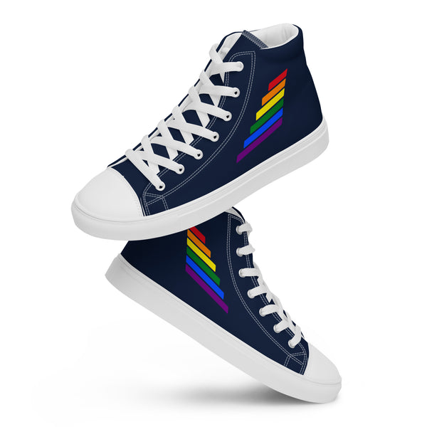 Gay Pride Modern Navy High Top Shoes