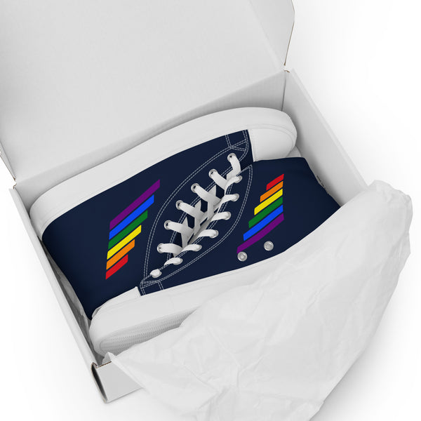 Gay Pride Modern Navy High Top Shoes