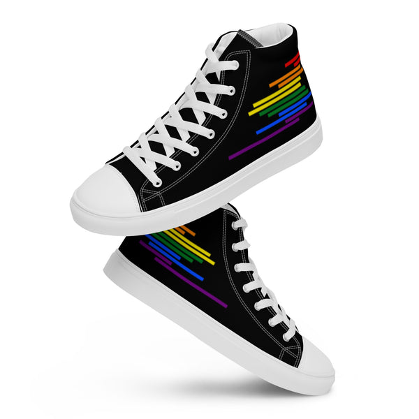 Modern Gay Pride Colors Black High Top Shoes