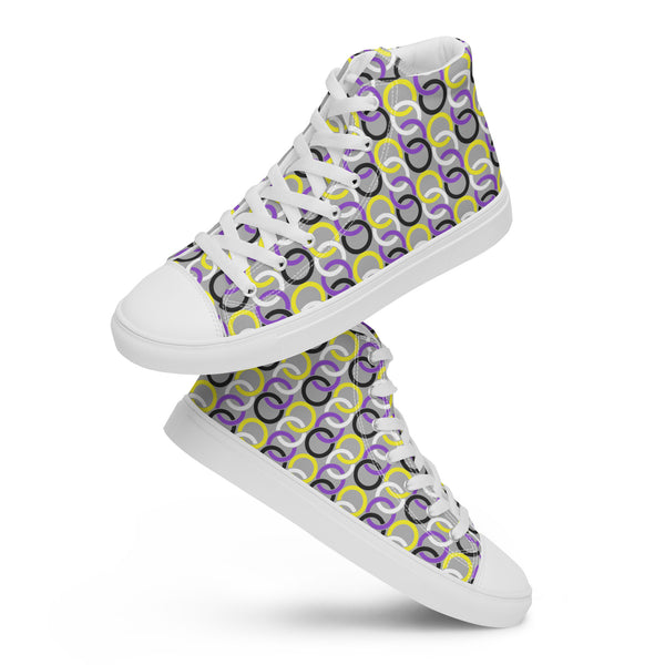 Non-Binary Pride Classic Gray High Top Shoes