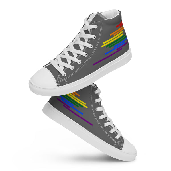 Modern Gay Pride Colors Gray High Top Shoes