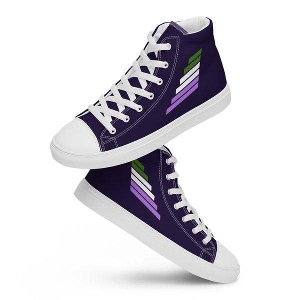 Genderqueer Pride Modern Navy High Top Shoes