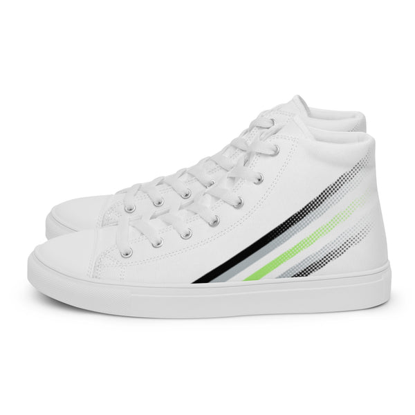 Agender Pride Colors Original White High Top Shoes - Men Sizes