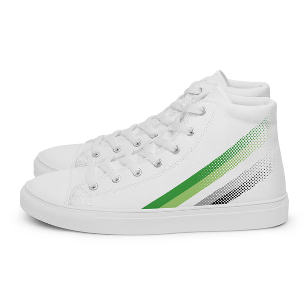 Aromantic Pride Colors Original White High Top Shoes - Men Sizes