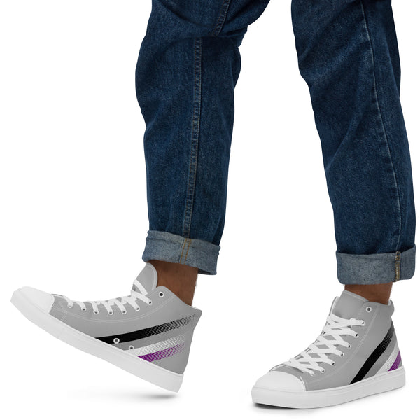 Asexual Pride Colors Original Gray High Top Shoes - Men Sizes