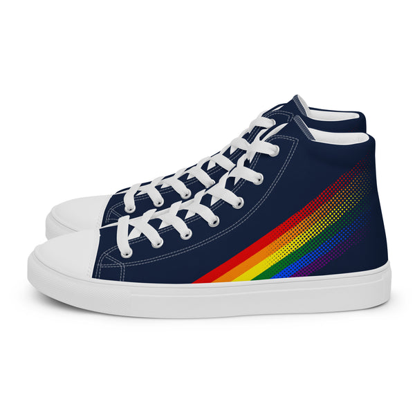 Gay Pride Colors Original Navy High Top Shoes - Men Sizes