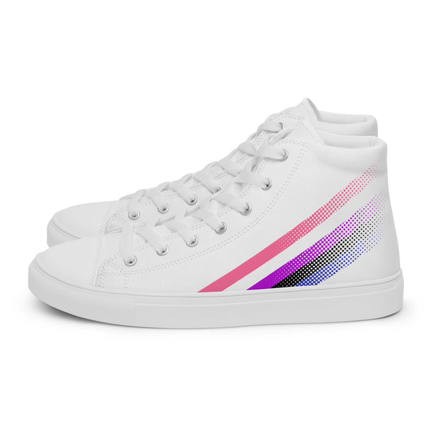 Genderfluid Pride Colors Original White High Top Shoes - Men Sizes