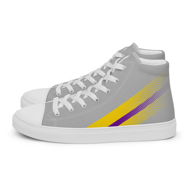 Intersex Pride Colors Original Gray High Top Shoes - Men Sizes