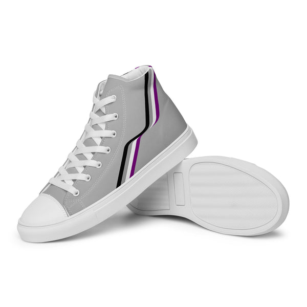 Original Asexual Pride Colors Gray High Top Shoes - Men Sizes