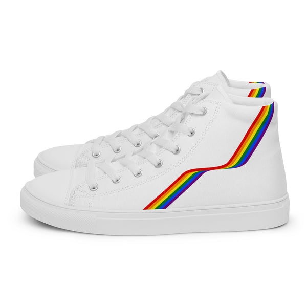 Original Gay Pride Colors White High Top Shoes - Men Sizes