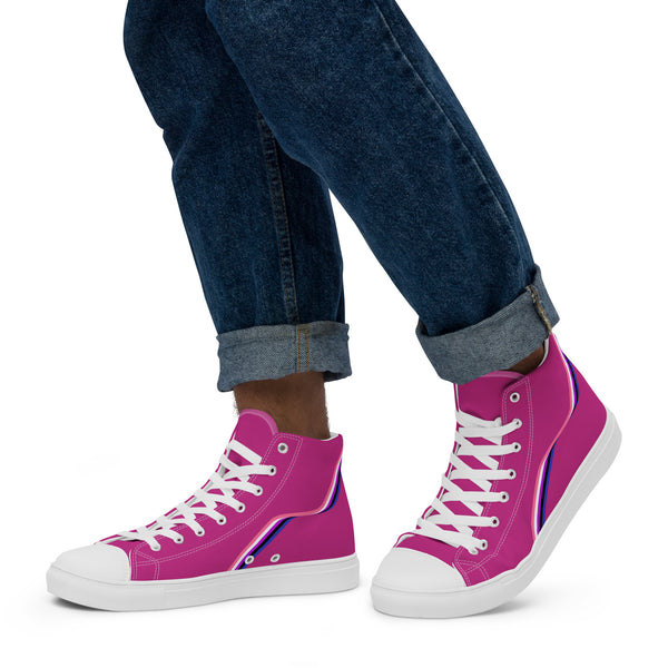 Original Genderfluid Pride Colors Fuchsia High Top Shoes - Men Sizes