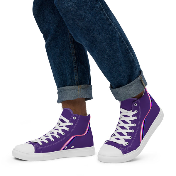 Original Genderfluid Pride Colors Purple High Top Shoes - Men Sizes