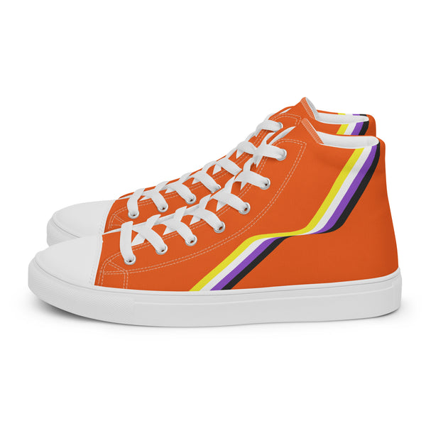 Original Non-Binary Pride Colors Orange High Top Shoes - Men Sizes