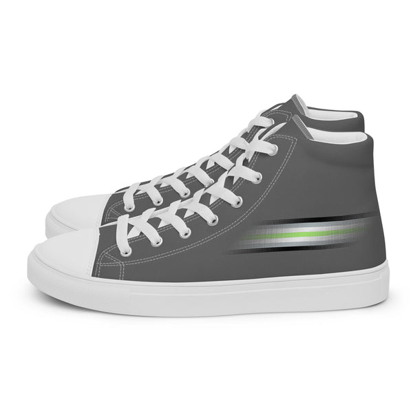 Casual Agender Pride Colors Gray High Top Shoes - Men Sizes