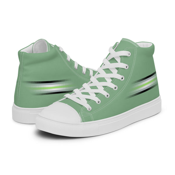 Casual Agender Pride Colors Green High Top Shoes - Men Sizes