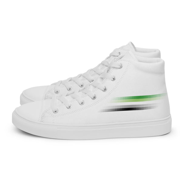Casual Aromantic Pride Colors White High Top Shoes - Men Sizes