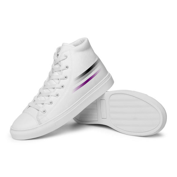 Casual Asexual Pride Colors White High Top Shoes - Men Sizes