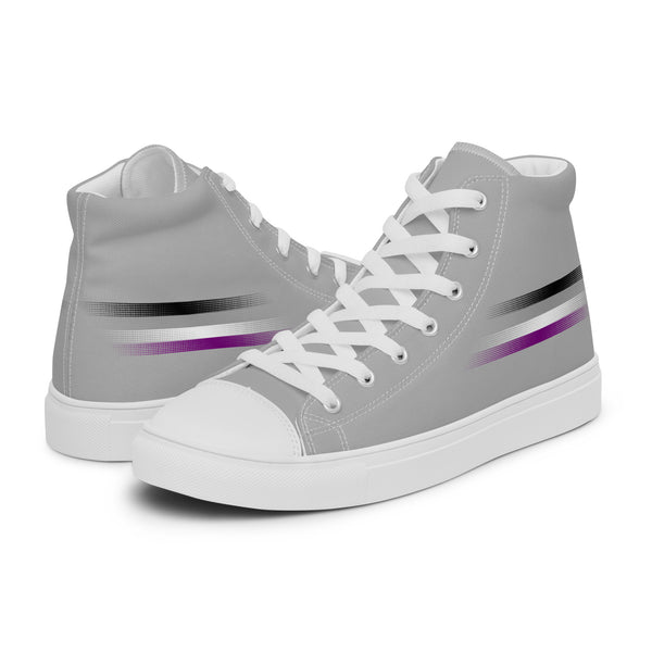 Casual Asexual Pride Colors Gray High Top Shoes - Men Sizes