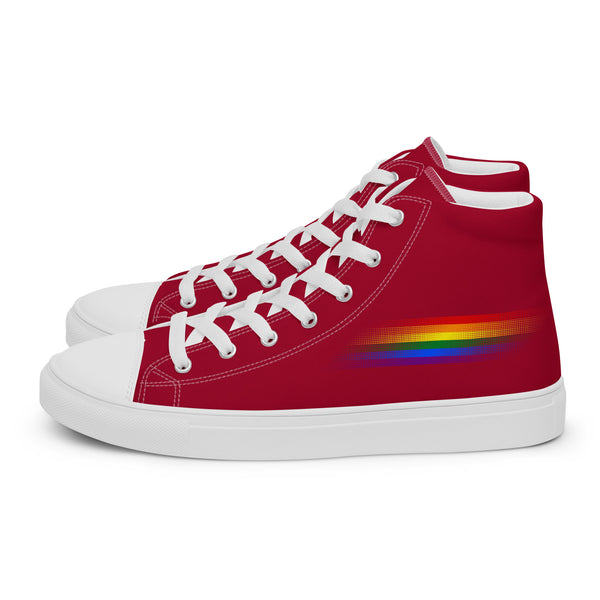 Casual Gay Pride Colors Red High Top Shoes - Men Sizes