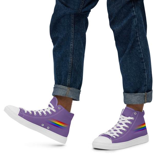 Casual Gay Pride Colors Purple High Top Shoes - Men Sizes