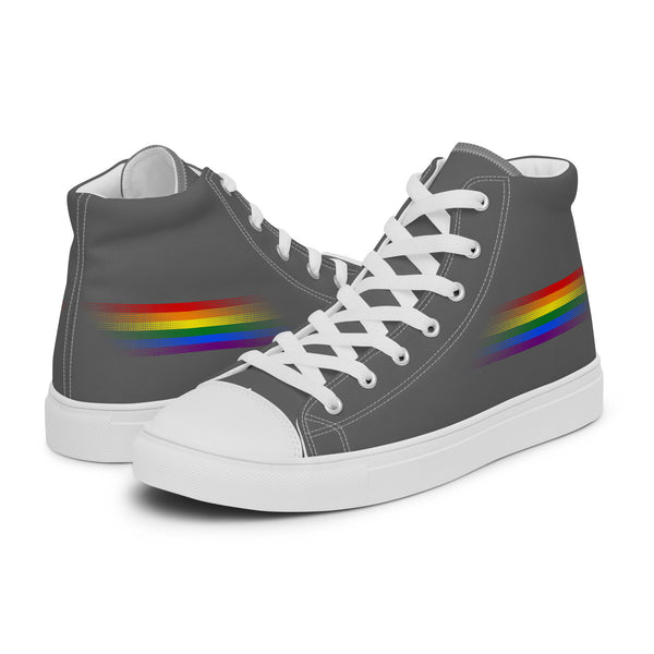 Casual Gay Pride Colors Gray High Top Shoes - Men Sizes