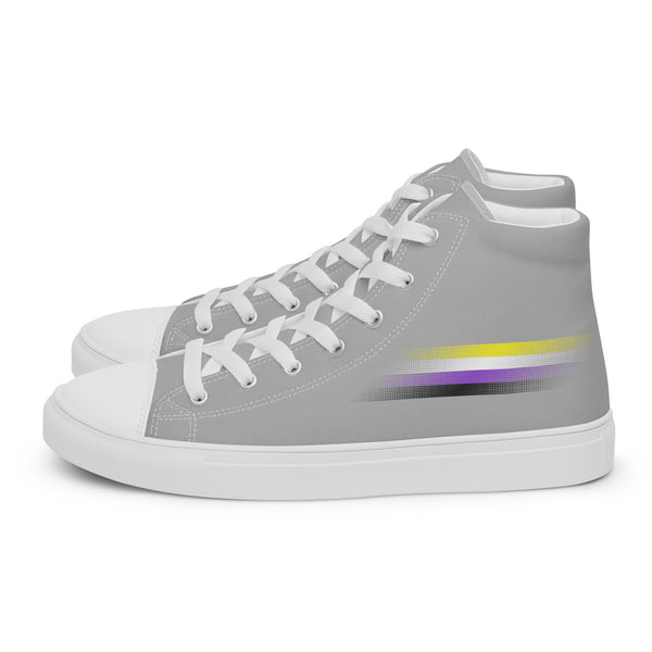 Casual Non-Binary Pride Colors Gray High Top Shoes - Men Sizes