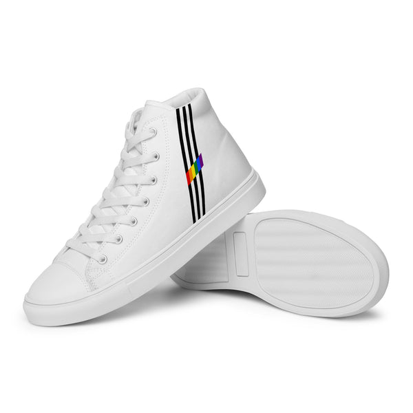 Classic Ally Pride Colors White High Top Shoes - Men Sizes