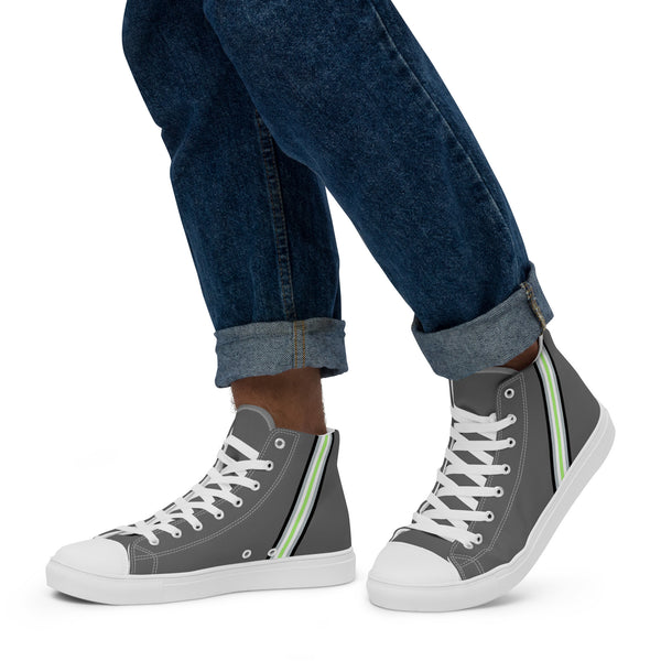 Classic Agender Pride Colors Gray High Top Shoes - Men Sizes