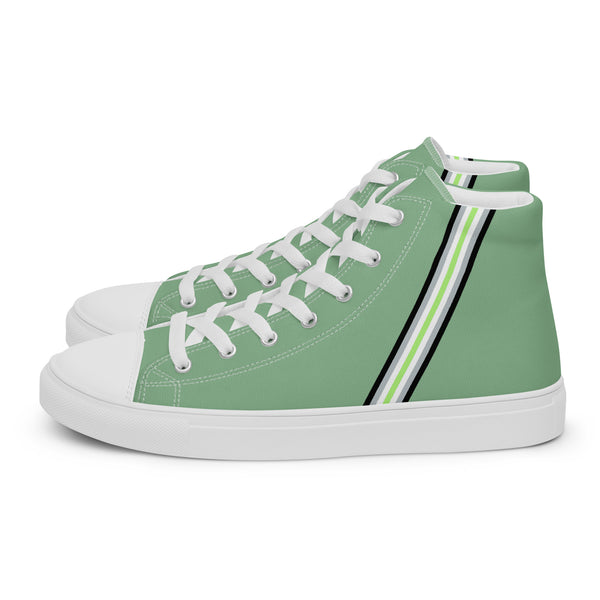Classic Agender Pride Colors Green High Top Shoes - Men Sizes