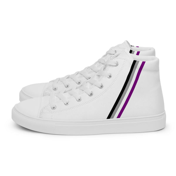 Classic Asexual Pride Colors White High Top Shoes - Men Sizes