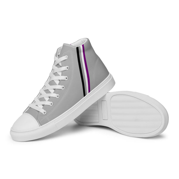 Classic Asexual Pride Colors Gray High Top Shoes - Men Sizes