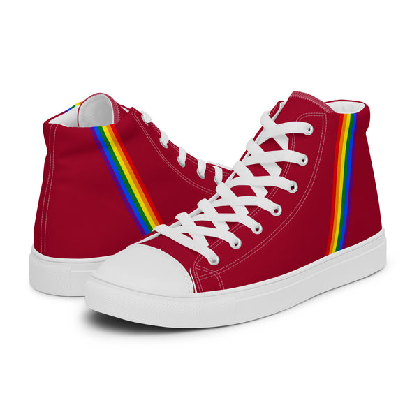 Classic Gay Pride Colors Red High Top Shoes - Men Sizes