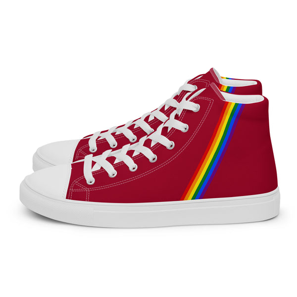 Classic Gay Pride Colors Red High Top Shoes - Men Sizes