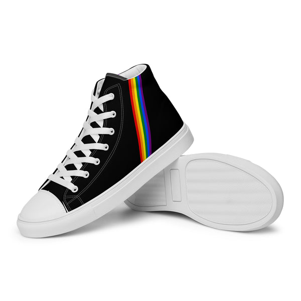 Classic Gay Pride Colors Black High Top Shoes - Men Sizes