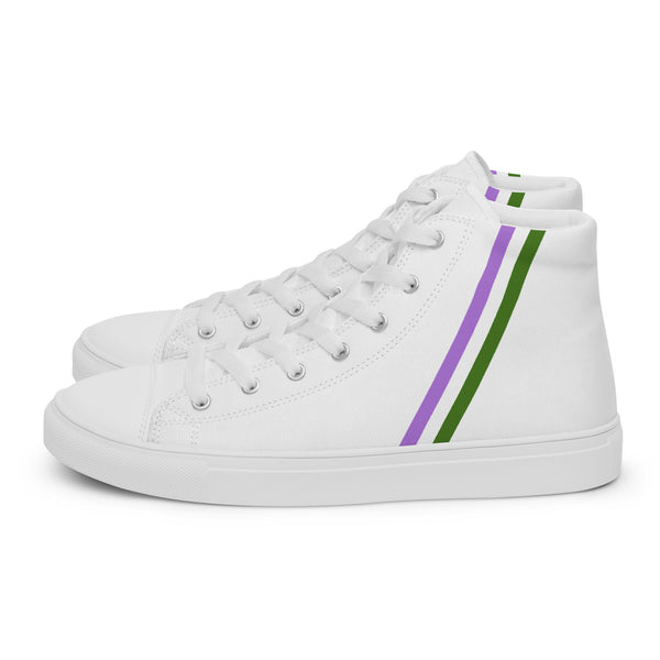 Classic Genderqueer Pride Colors White High Top Shoes - Men Sizes
