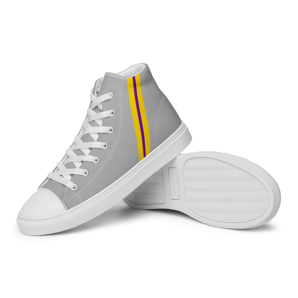 Classic Intersex Pride Colors Gray High Top Shoes - Men Sizes