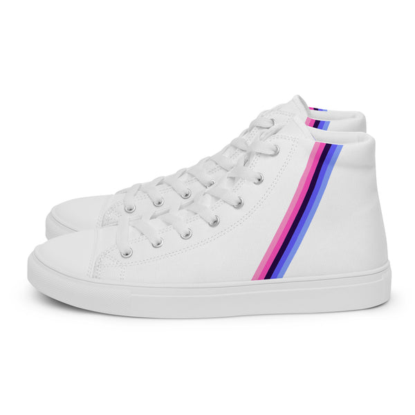 Classic Omnisexual Pride Colors White High Top Shoes - Men Sizes