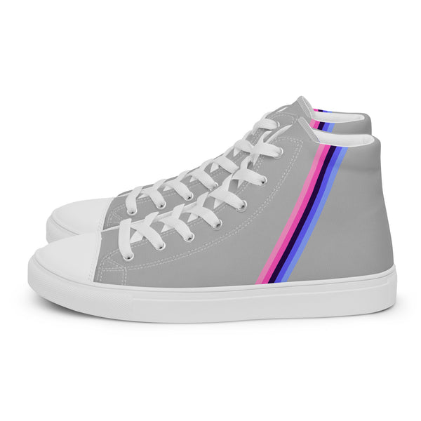 Classic Omnisexual Pride Colors Gray High Top Shoes - Men Sizes