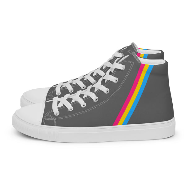 Classic Pansexual Pride Colors Gray High Top Shoes - Men Sizes
