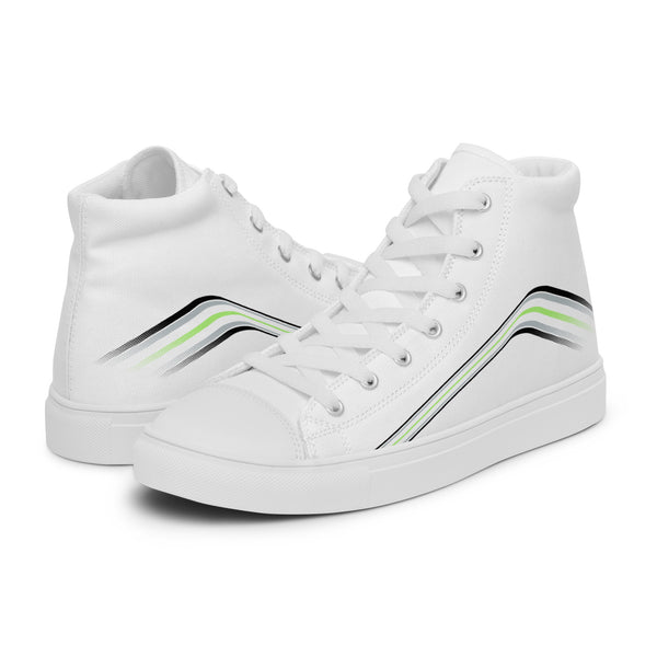 Trendy Agender Pride Colors White High Top Shoes - Men Sizes
