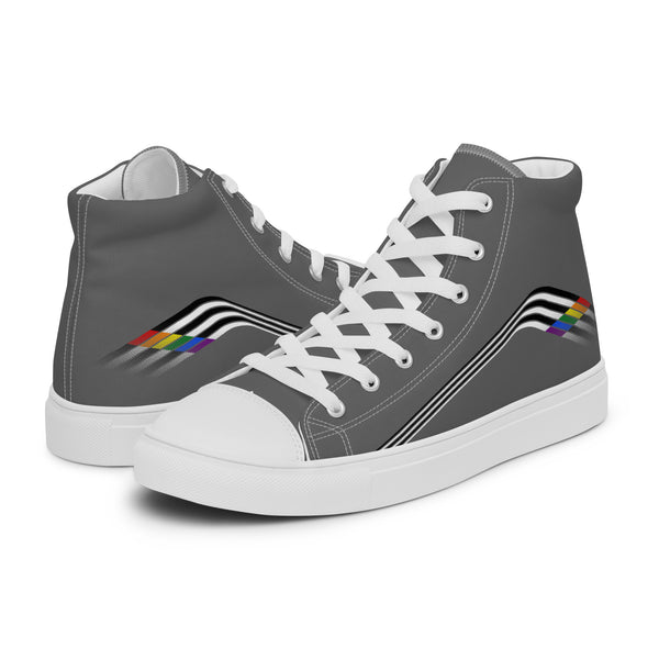 Trendy Ally Pride Colors Gray High Top Shoes - Men Sizes