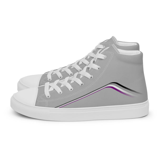 Trendy Asexual Pride Colors Gray High Top Shoes - Men Sizes