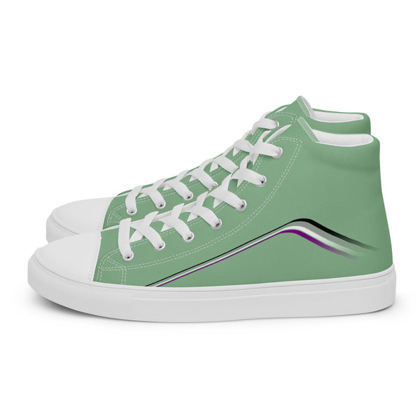 Trendy Asexual Pride Colors Green High Top Shoes - Men Sizes