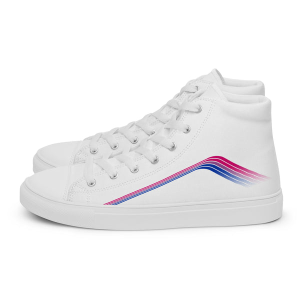 Trendy Bisexual Pride Colors White High Top Shoes - Men Sizes
