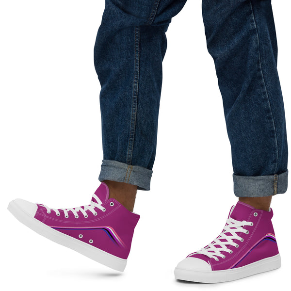 Trendy Genderfluid Pride Colors Fuchsia High Top Shoes - Men Sizes