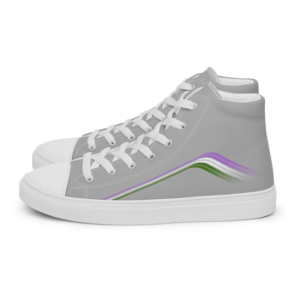 Trendy Genderqueer Pride Colors Gray High Top Shoes - Men Sizes